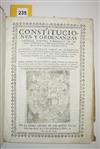 (LIMA--1735.) Constituciones, y ordenanzas antiguas, añadidas, y modernas de la Real Universidad, y estudio general de San Marcos.